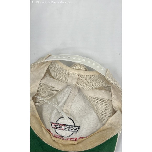 American Vintage White Corvette Adjustable Snap Back Trucker Hat Men's Cars GM - Picture 9 of 9